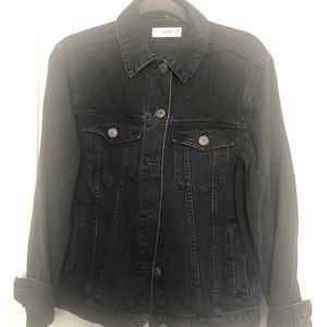 Mango regular black denim jacket
